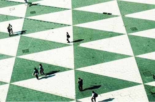 Sergels Torg in Stockholm - green triangles