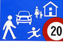 Pedestrian priority Home Zone for urban areas